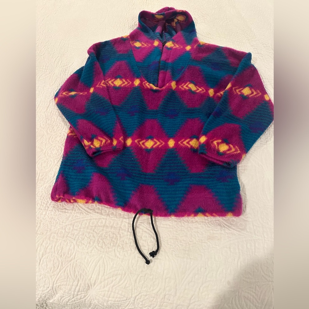 Vintage 90s Jeans Wear Southwestern/Aztec fleece pullover - Small